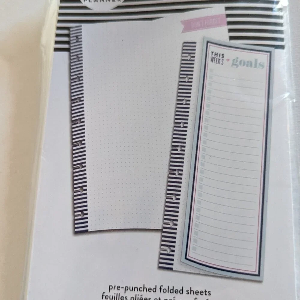 NWT Happy Planner This Week's Goals 40 pgs Classic Half Sheet Filler Paper Pack